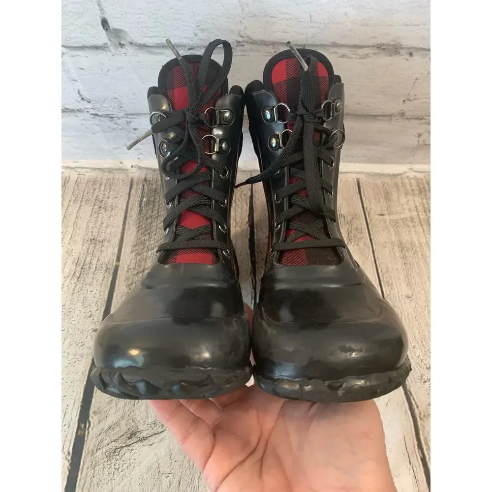 BOGS Girl’s “Sidney” Lace Up Buffalo Plaid Boots / Size: 12